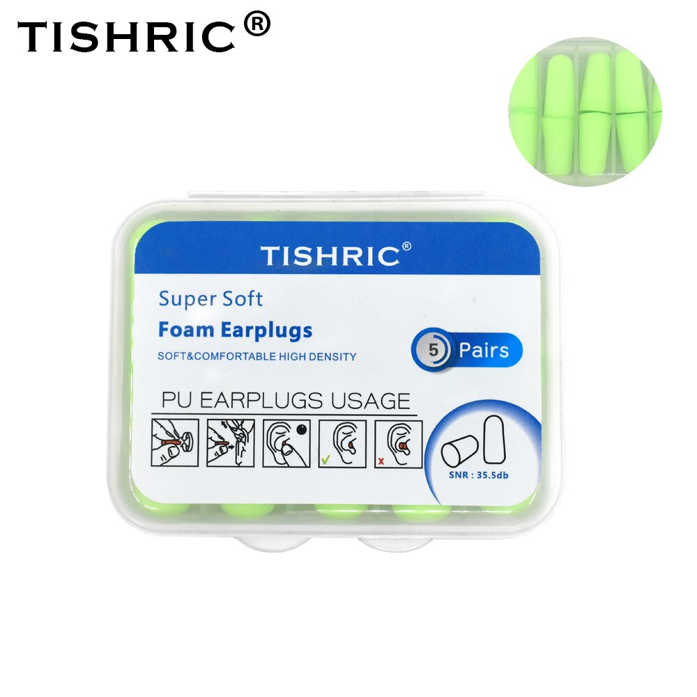 Bouchons d&#39;oreille anti-bruit, protection pour dormir et nager, 120 db, 10/60/160 pièces: 10PCS Green