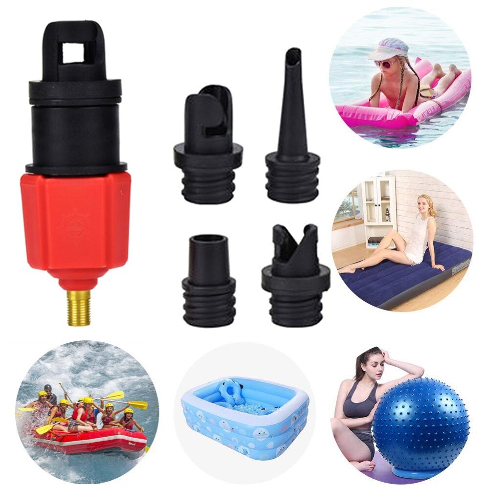 Surfplank Air Valve Adapter Set Met 4 Nozzles Voor Opblaasbare Bed Luchtbed Zwemmen Ring Zwembad Kajak Boot Outdoor