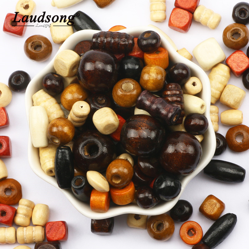 , 30g, cuentas de madera Natural de colores con forma aleatoria, cuentas sueltas para fabricación de joyería, accesorios de decoración para manualidades hechas a mano DIY