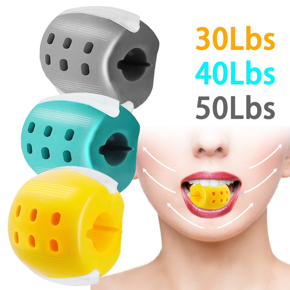 Jaw Exerciser Chew Ball Facial Jawline Trainer Masseter Training Fitness Ball Toning Jawrsize Bite Exercise for Neck Face