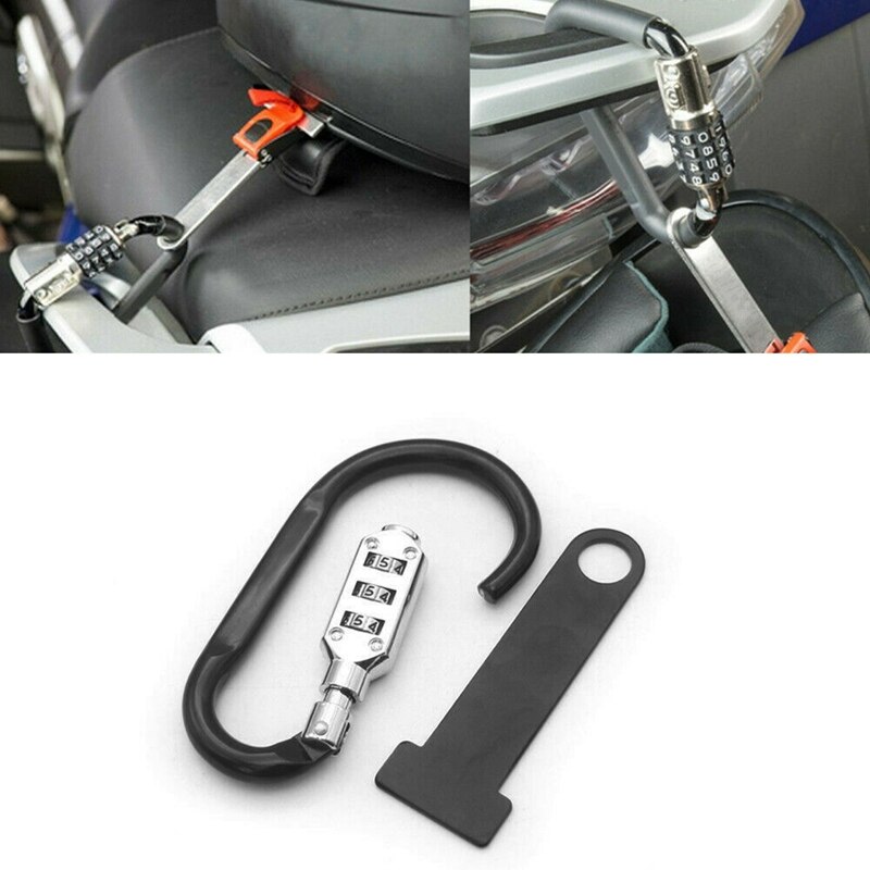 Motorhelm Lock Anti-Diefstal Open Helm Lock Sluiting + T-Bar Voor Racing Motor Fiets Helm lock: Default Title