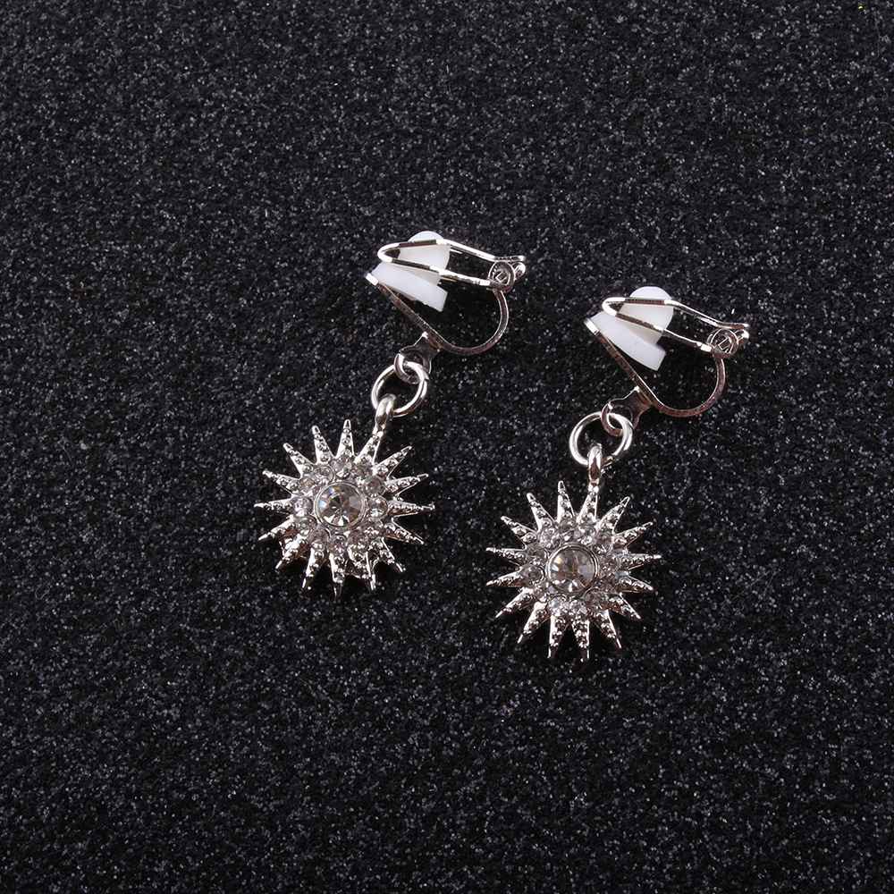 JIOFREE-pendientes de Clip con forma de flor para mujer, joyería de oro, bisutería ,