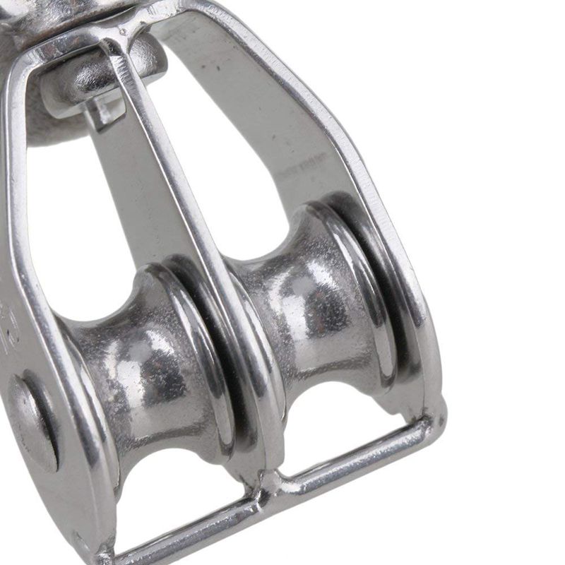 304 Rvs M15 Dubbele Katrol Blok Voor Wire Rope Chain Tractie Wiel Set Van 5