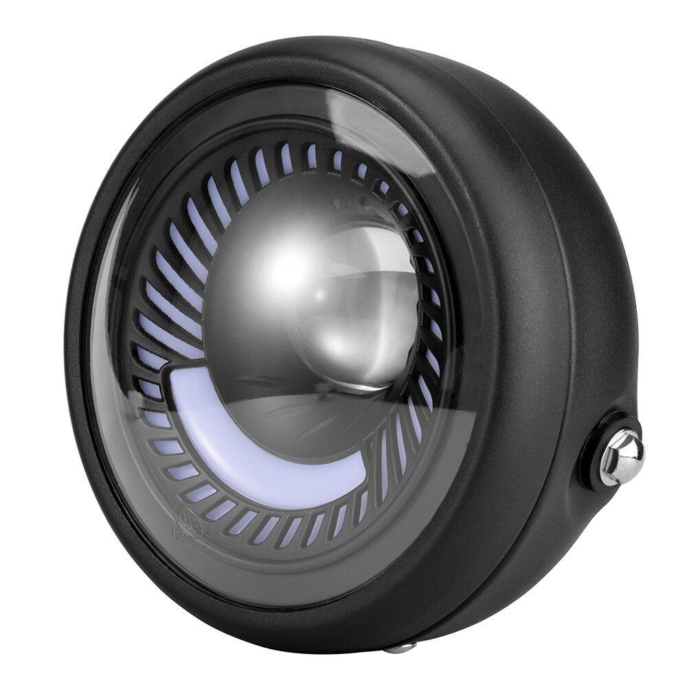 Motowerks Retro 6.5 Inch LED Motorcycle Headlight Grill Bracket Cover High Low Beam DRL Headlamp Bulb for Cafe Racer Customs