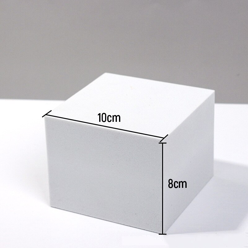 Tabletop Photography Background Props Hard Foam Waterproof Geometric Cube Stereo Shooting Props Solid Color for Jewelry Cosmetic: White 10x10x8cm