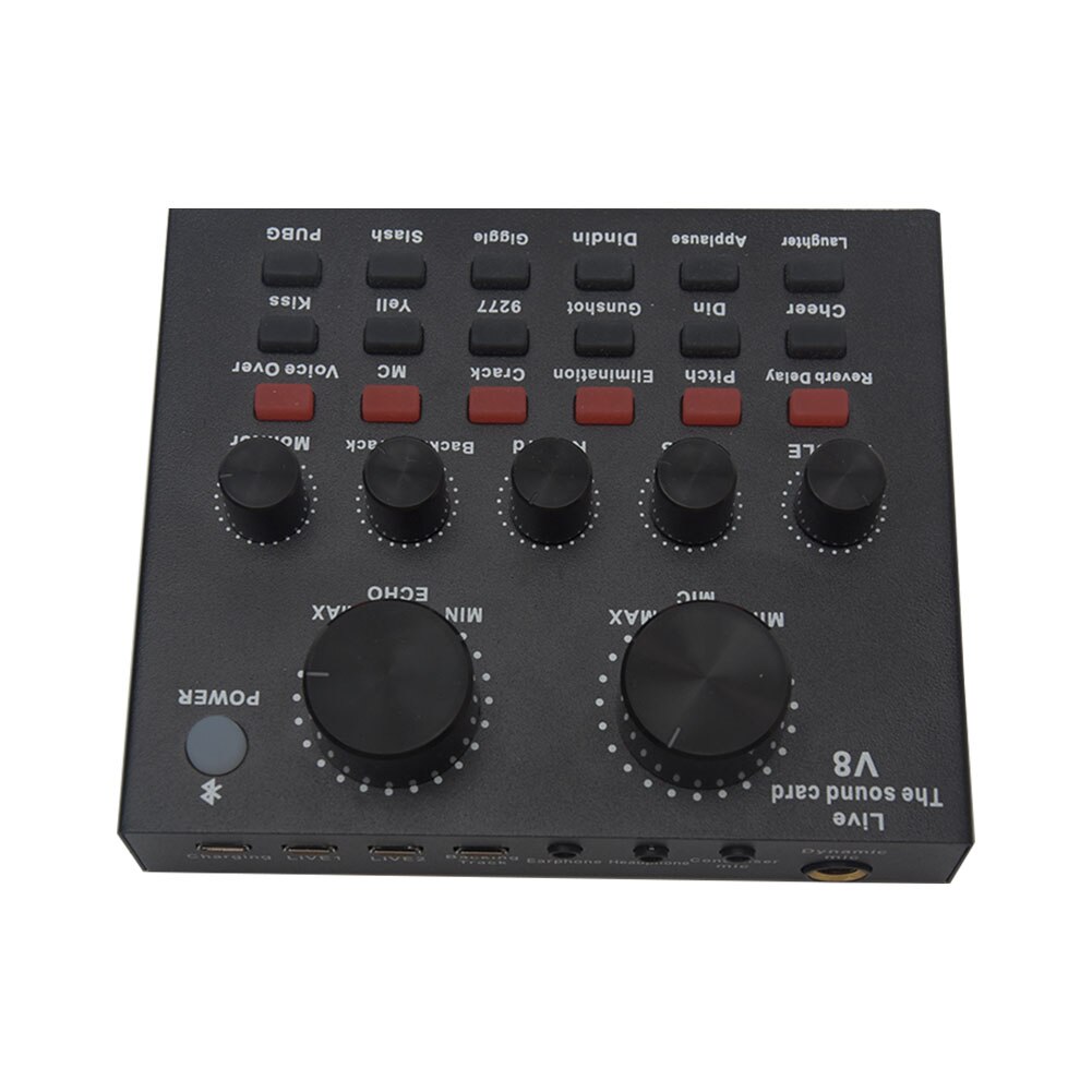 V8 Computer KTV External USB Recording Sound Card Singing PC Live Broadcast Home Audio Karaoke Voice Chat Headset Microphone