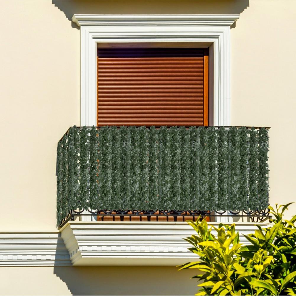 Artificial Green Leaf Screening Rolls Privacy Fence Screen Hedges Color-printed Creeper Balcony Private Screen Can Be Spliced