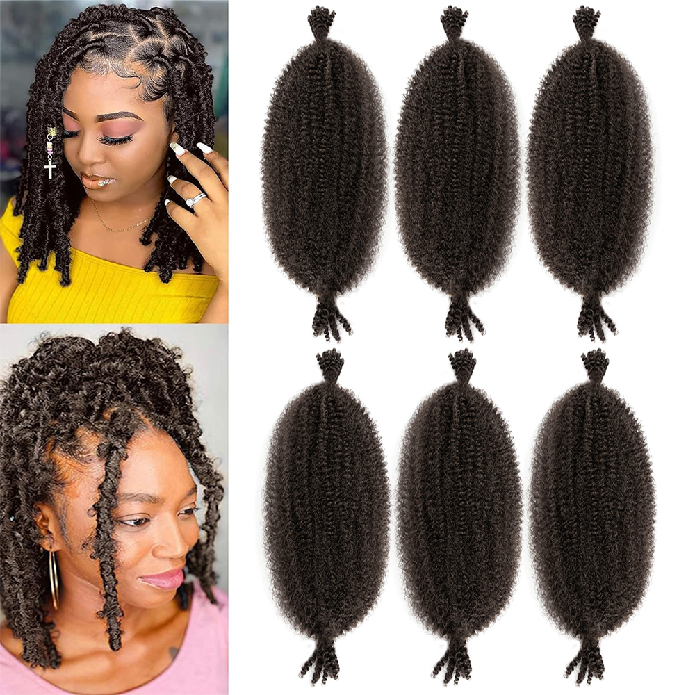 1/3/6 paquetes de cabello trenzado Afro elástico preseparado de 12 pulgadas pelo trenzado sintético Marley Twist para mujeres negras: #2 / 1 unids/lote