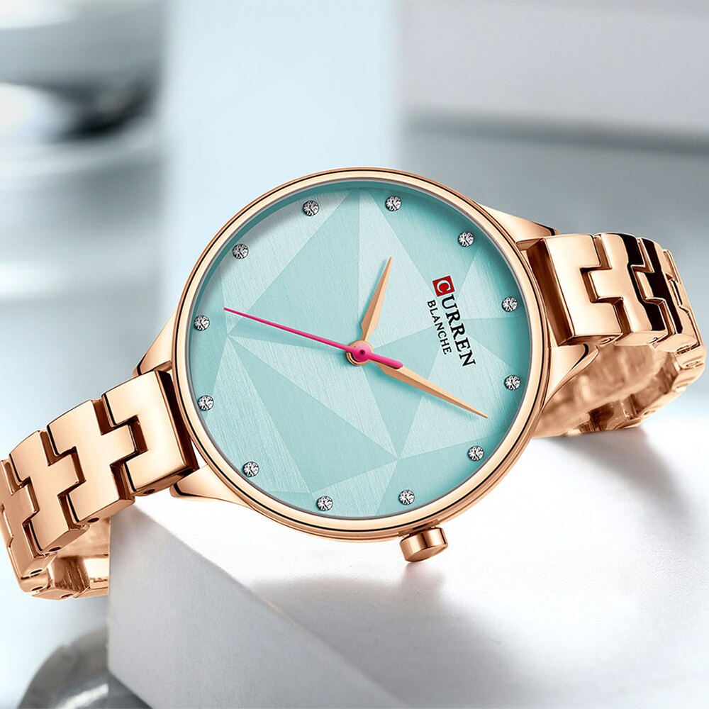 Curren top casual quartz dameshorloge polshorloge roestvrij staal dameshorloge dameshorloge met armband