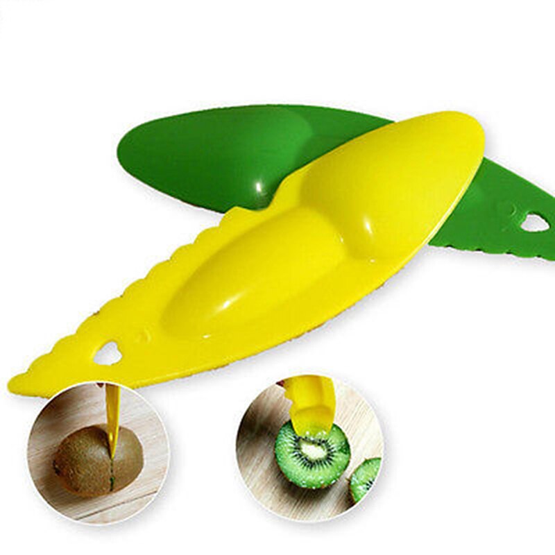 10 Stks/set Keuken Kiwi Lepel Plastic Snoep Kleur Kiwi Graven Lepel Scoop Fruit Mes Slicer Peeler Cutter Met Gat