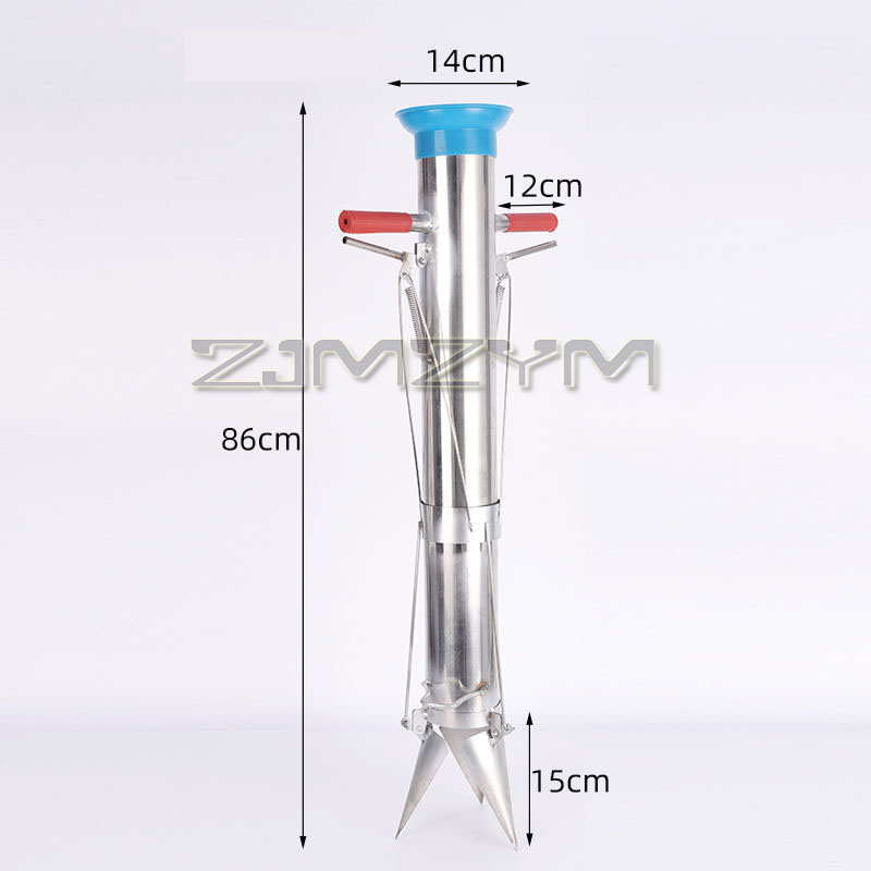 Sembradora de plántulas, Mini transplantador de patatas y tomates vegetales, sembradora rápida, macetero manual de acero inoxidable, máquina agrícola: Blanco