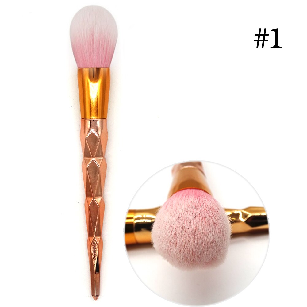 1 stk diamant sminkebørster sett pudderfoundation øyenskygge blush blending kosmetikk skjønnhetssminke børsteverktøysett