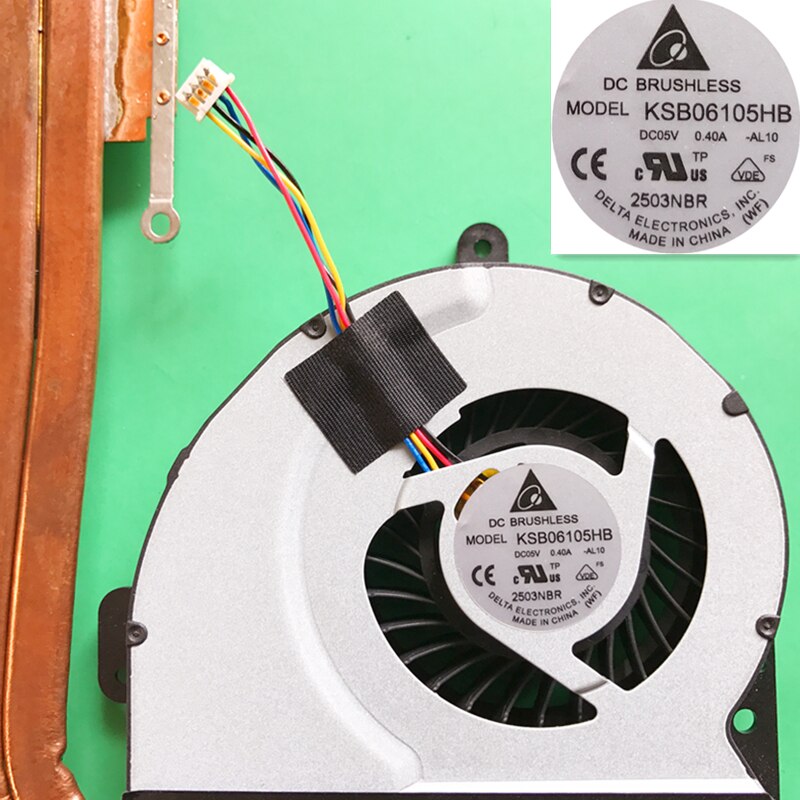 Disipador de calor para ventilador de CPU, módulo de tubo de cobre para Asus K53SD, KSB06105HB-AL10, KSB06105HB-AL10, KSB06105HB, AL10,