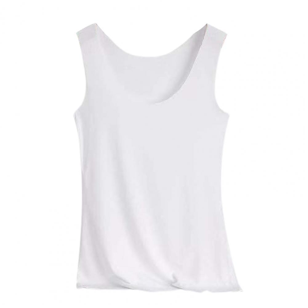 Damesvest t-shirt zomer naadloos ijzijden vest dames ondershirt ondergoed all-match casual tanktops dames blouse camis: Xl / Wit