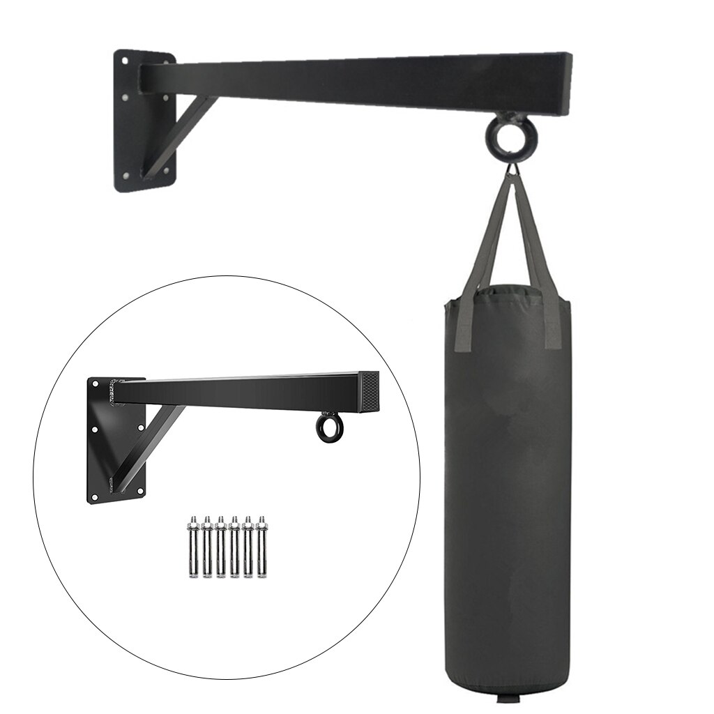 Heavy Duty Punch Boxing Bag Wall Mount Bracket Hanging Stand Hanger Black