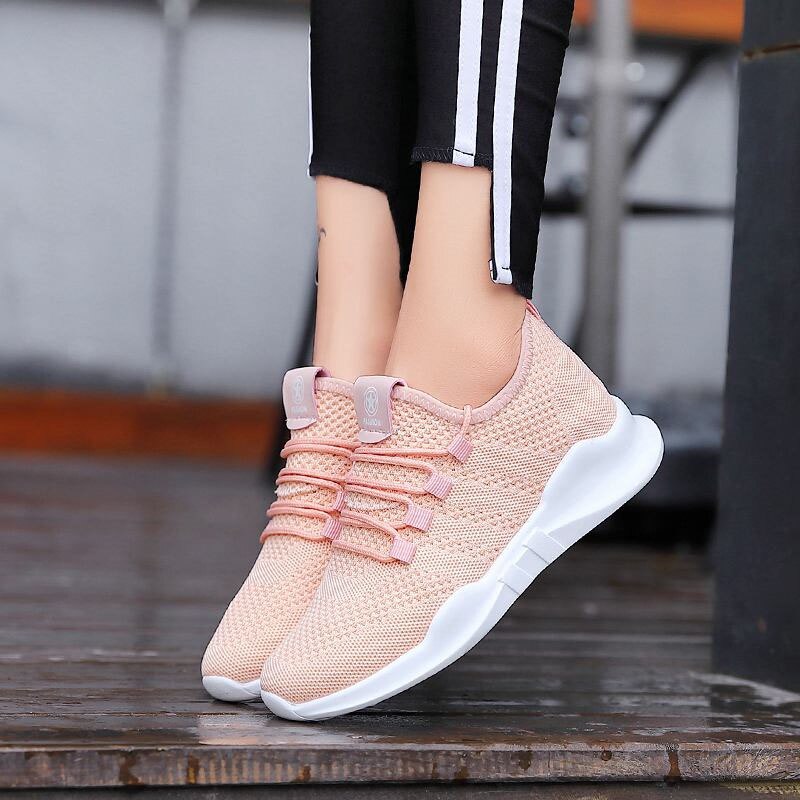 VTOTA femmes chaussures décontractées hauteur augmentant maille baskets respirant marche à lacets chaussures femmes tenis feminino plate-forme chaussures