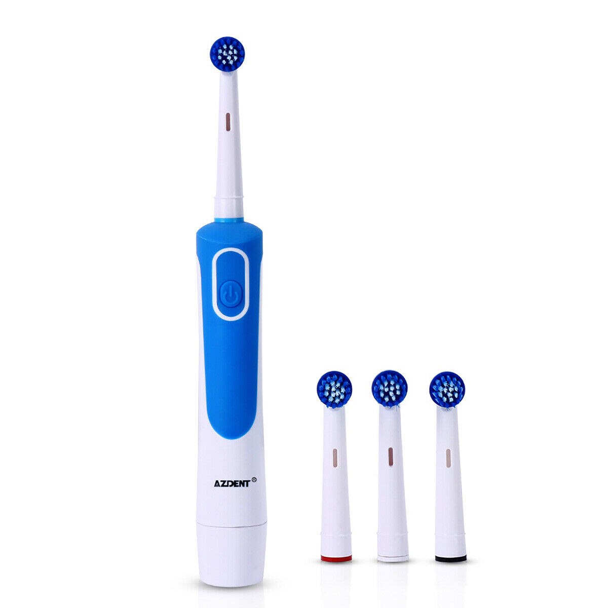 Azdent Elektrische Tandenborstel Blauw 4 X Borstelkop IPX4 Switch Knop