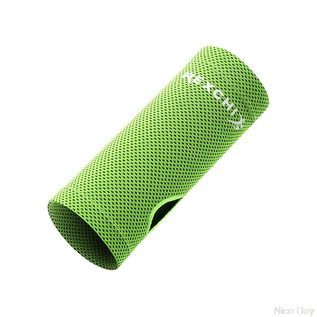 Summer Ice Silk Cooling Wristband Sunscreen Mesh Anti-Skid Bracelet Sweat Band: GN / M