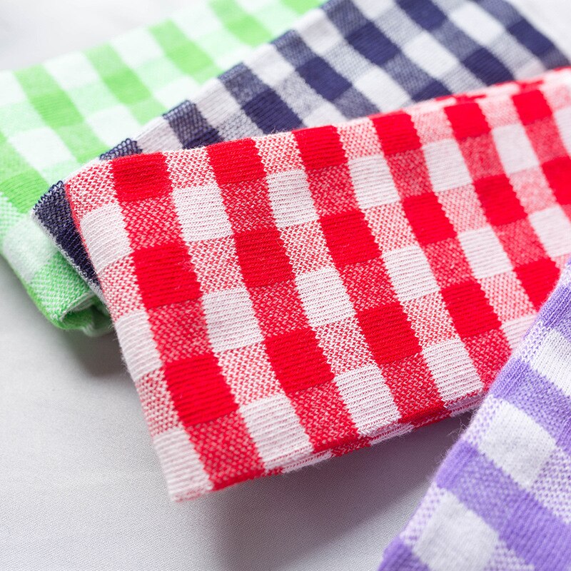 Autumn Winter Red Striped Over The Knee Socks Girls Kids Kawaii Cute Checkered School Girl Long Socks Cotton