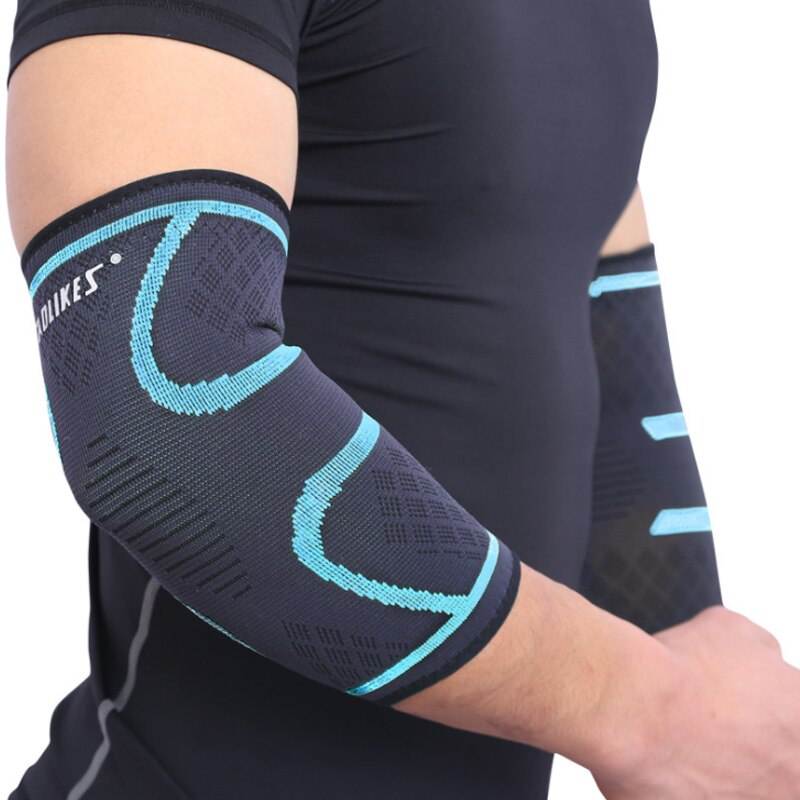 1 paar elleboogbeschermers elastische ondersteuning sport elleboogbeschermer absorberen zweet sport basketbal arm mouw elleboogbrace