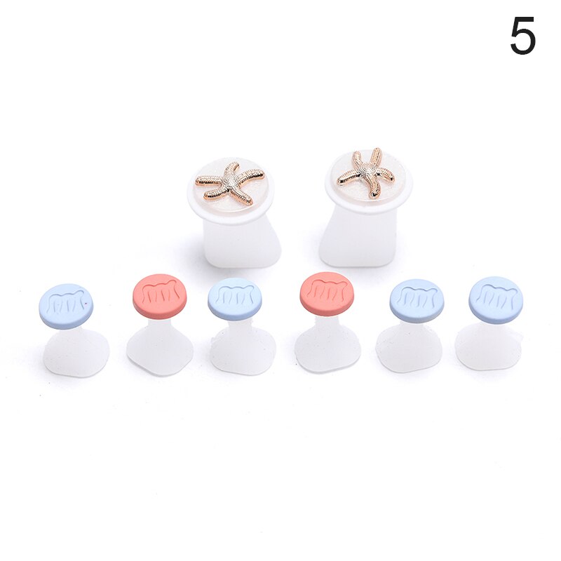 8 stk/sett tå silikon separator pedikyr blomst vanndråpe separator negle fotpleie verktøy nail art verktøy: Militærgrønn