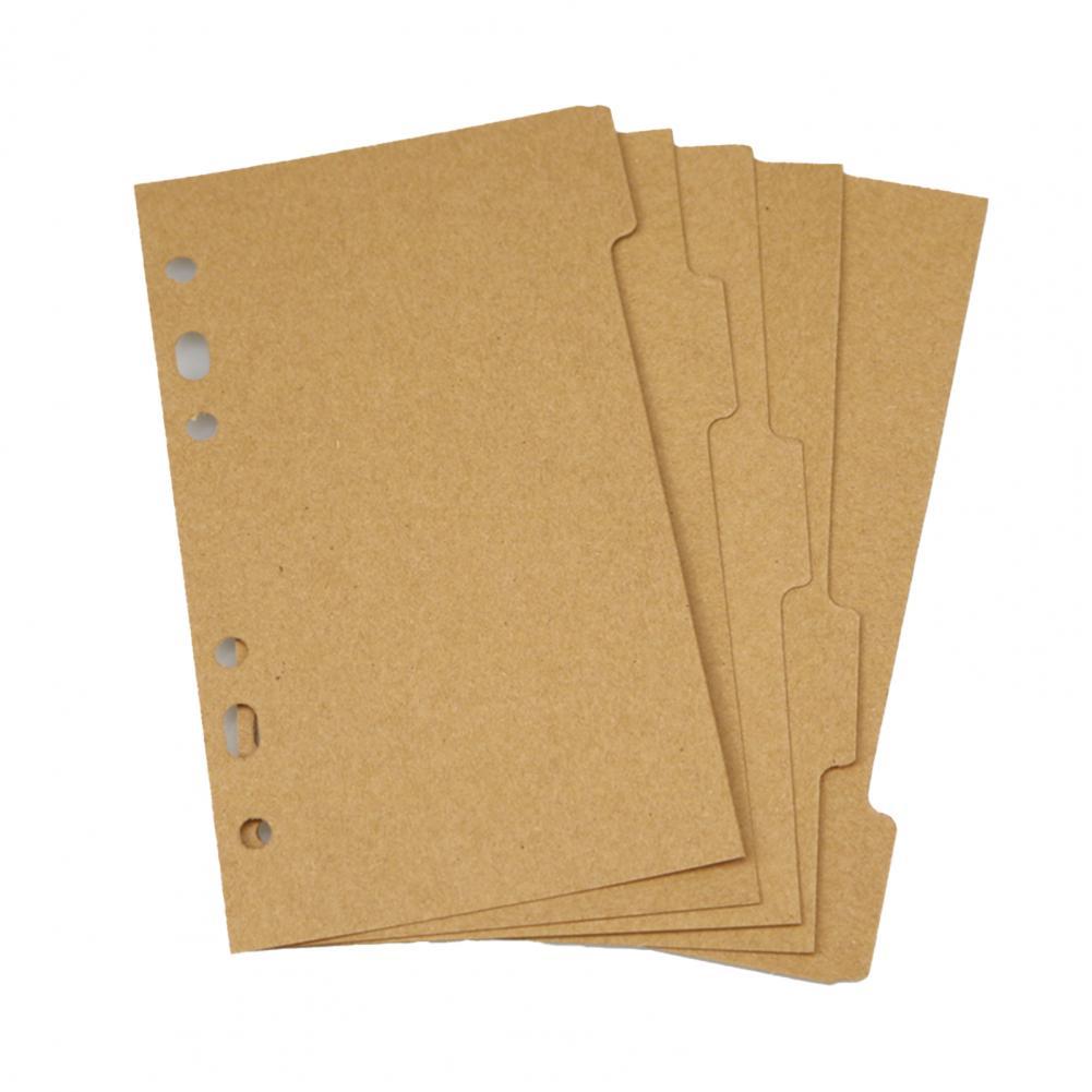 Duże 5 szt. Trwałe notatki na książki dzielniki na przedmioty przekładki na segregatory papierowe trwałe robić biura:  brązowy XL