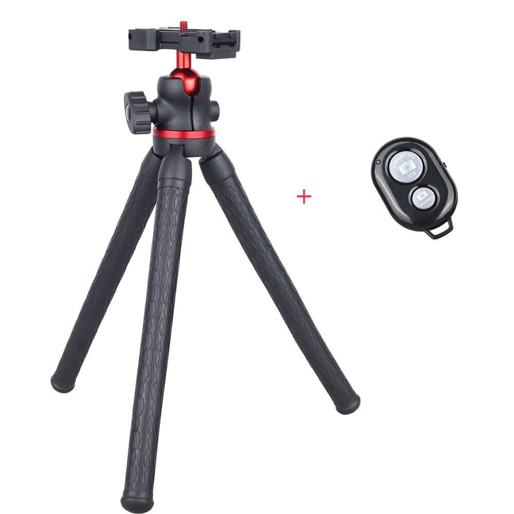 Trípode para teléfono, cámara móvil, soporte de pulpo, palo de Selfie para teléfono inteligente, Mini trípode Flexible, soporte para teléfono móvil, cabeza de bola GoPros DT45: Rojo rosado