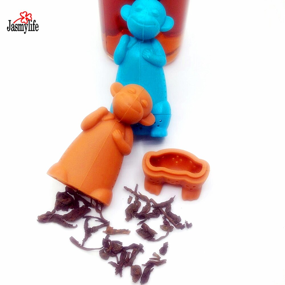 Cartoon Silicone Monkey Tea Infuser Tea Filter Diffuser Reusable Tea Strainer Spice Loose Tea Leaf Herbal Tool Teapot Teabags