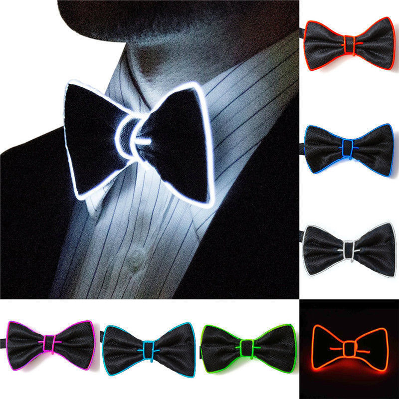 Neueste Männer LED Draht Krawatte Bowtie Blinklicht Bis El Draht Fliege Krawatte LED Mens Lichter Bowtie Hochzeit glühen partei Liefert