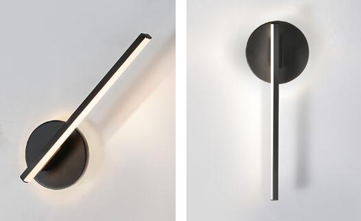 Moderne ledet vegglampe til soverom stue studie rom justerbare hjem deco vegglamper hvit svart ferdig 90-260v: Stil b svart / Varm hvit