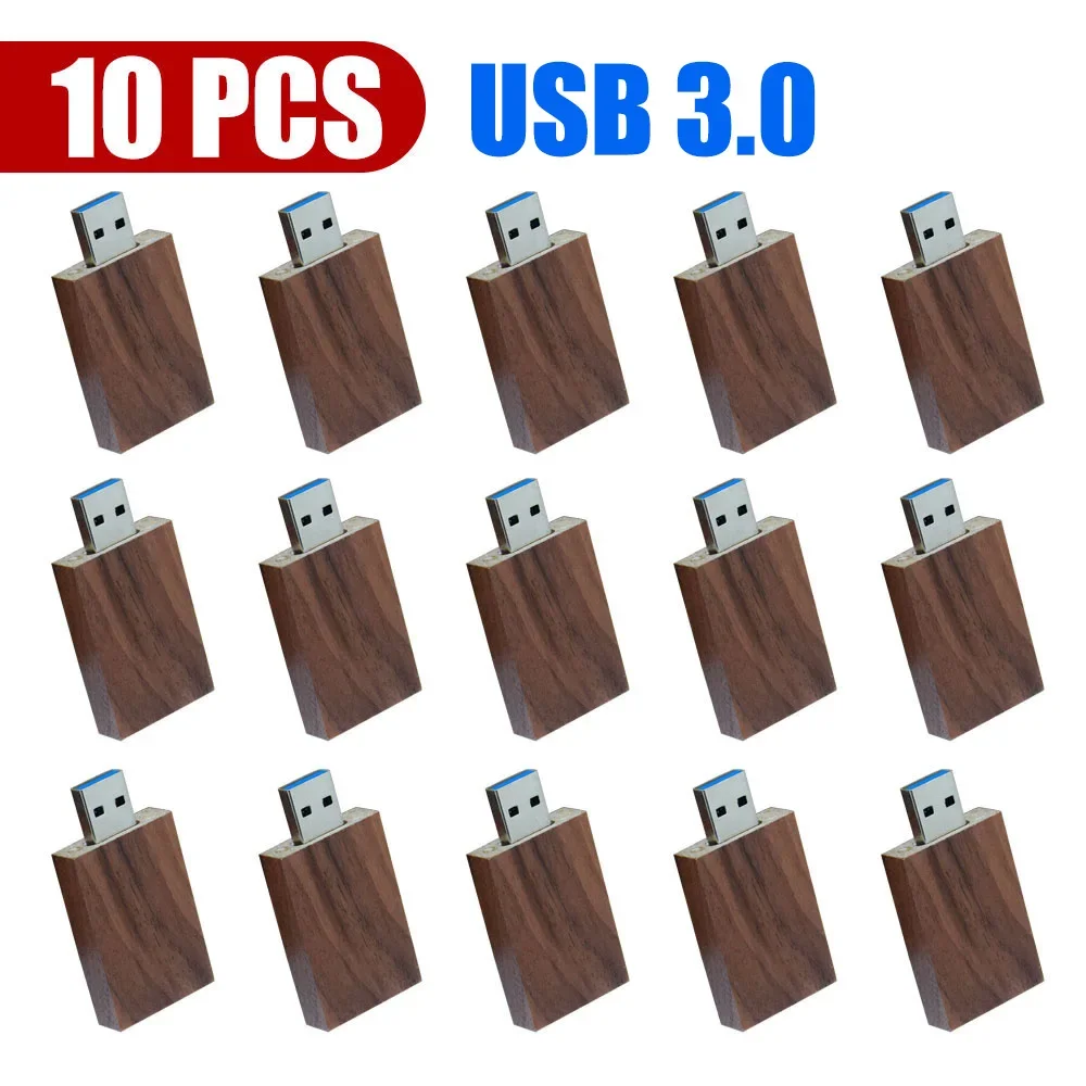 10 stk/parti usb-minnepinner i tre med 3.0 stk. gratis logo, 128gb 64gb . minnepenner, 16gb 32gb 8gb minnepinne til bedrifter, usb-pinne