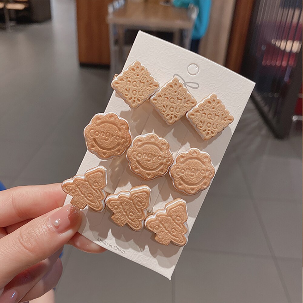 Meisje Creatieve Leuke Biscuit Haarspeld Eenvoudige Temperament Side Top Hair Clips Hoofdtooi Ornament Mode Haaraccessoires