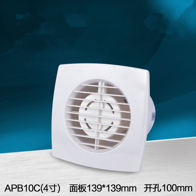 Duschrum kök väggmonterad ventilationsfläkt industrifläkt 100mm 4 " med galler