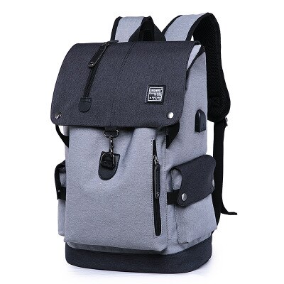 Male Backpack Large Laptop Backpack Multifunction Travel School Backpack Teen School bag Mochilas Male Student Backpack: Gray Backpack