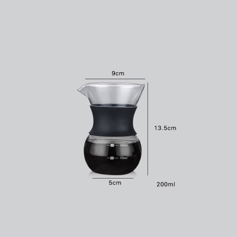 Taza de café de vidrio reutilizable, taza para café casera, cafetera hecha a mano, tetera con goteo de hielo, juego de café hecho a mano portátil: 200ML