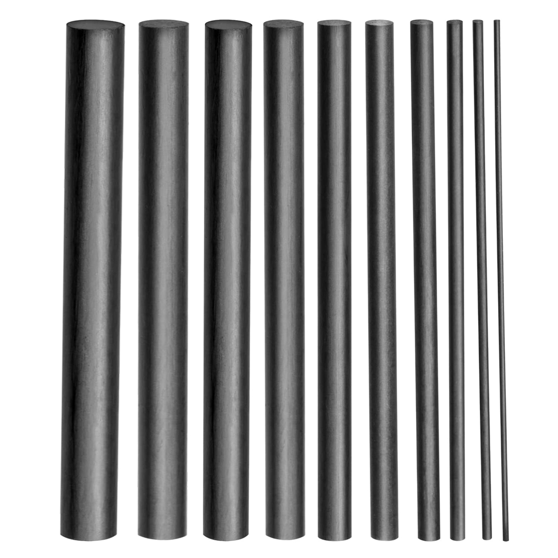 FishTrip-Kit de palos de pesca de fibra de carbono para reparación de cañas, alta resistencia, 1mm ~ 10mm x 10cm, para reparación de cañas de pescar rotas: Blanco