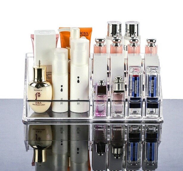 Akryl kosmetik organizer klar make-up holder opbevaring opvaskeboks skrivebord tilbehør skrivebord sæt
