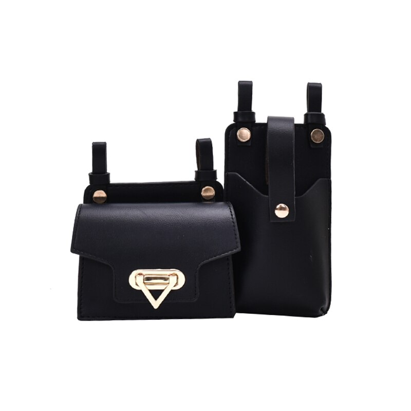 DikizFly-riñonera nueva para mujer, bolso de cintura liso con dos bolsillos, para teléfono, verano, bolso de pecho, bolso de viaje,: Black