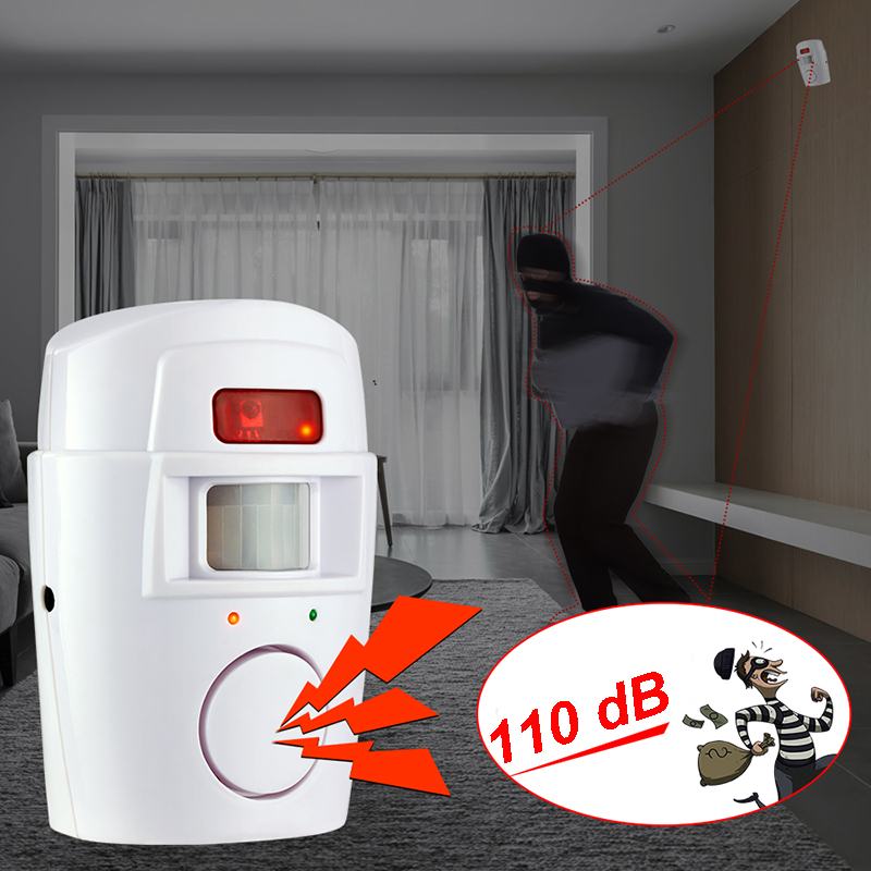 Wireless Home Security Burglar Alarm System 110dB Infrared Sensor Electric Anti-theft Motion Detector With 2 Remote Controller