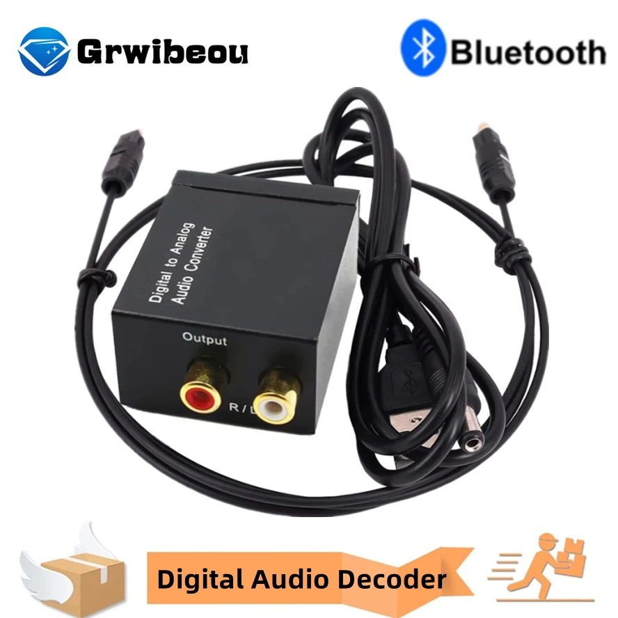 Audio-omzetter coaxiaal optisch vezel toslink digitaal naar jack 3.5mm analoog voor rca spdif digitale audio-decoder stereo-versterker