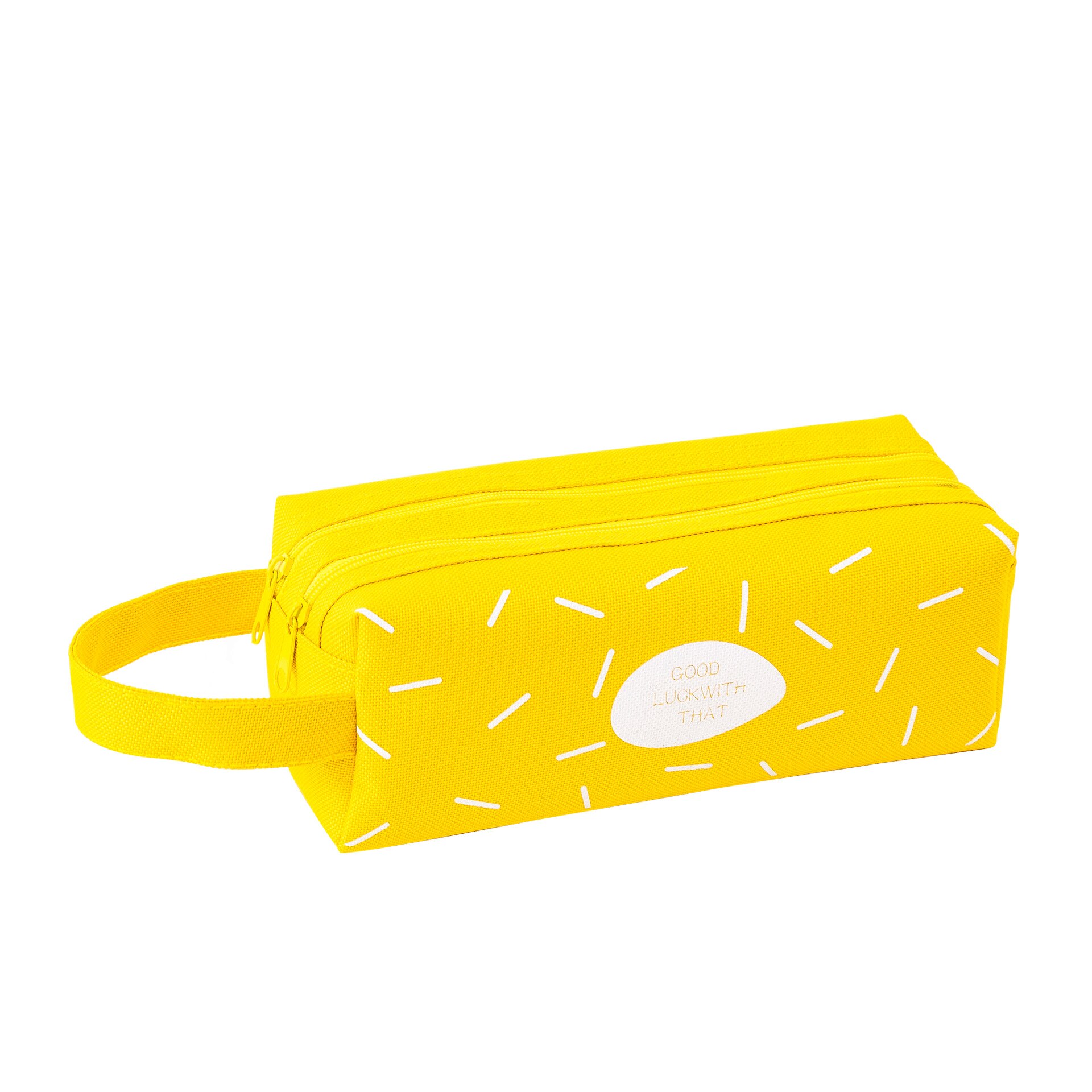 Okkid student school etui schattige gele roze blauwe etui dubbele laag draagbare schrijfwaren tas voor kinderen schoolproducten