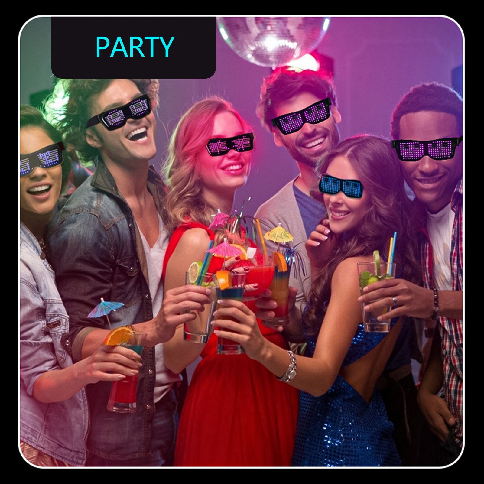 Magic Bluetooth Led Party Glasses App Control Luminous Glasses Dj Electric Syllables Party Eye Glasses