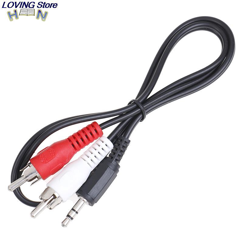 0.5m 3.5mm jack  til 2 rca lydkabler 3.5 hann til rca hann gullbelagt koaksial aux kabel til laptop tv dvd forsterker