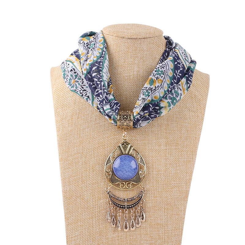 NEUE Anhänger Halsketten Chiffon Schmuck Schal Frau/Damen Jahrgang Lange Quaste Halsband Schal Boho Foulard Weibliche