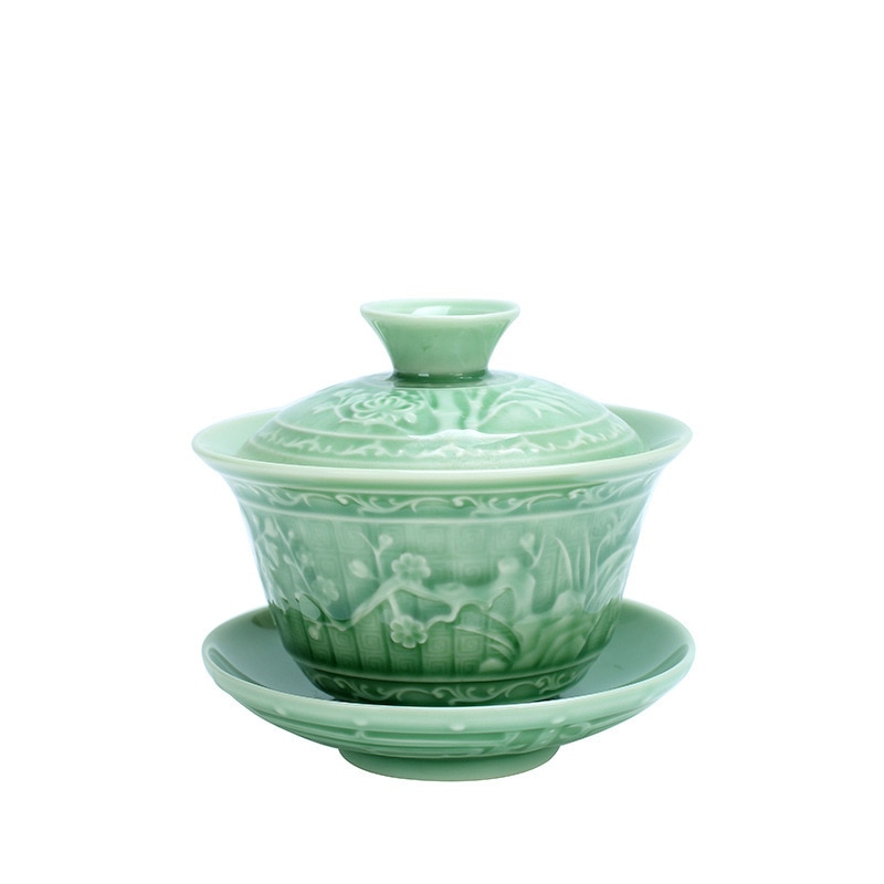 Service à thé en céramique en céladon Kung Fu | Nouveaux produits bol à thé en céramique De grande taille, Sopera De dashica chrysanthème thé Gaiwan