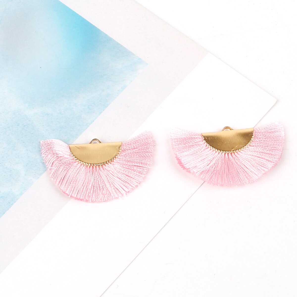 2 stuks/pak 45 x 25mm kwastjes franje zijden kwastjes spikes accessoires voor doe-het-zelf oorbellen sieraden maken kwastjes hangers decoraties: Roze