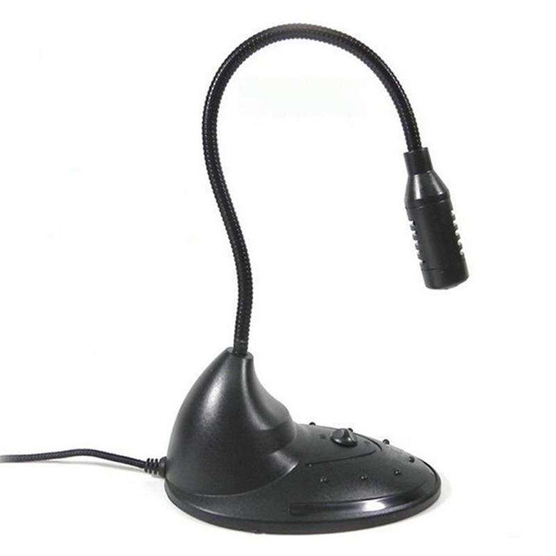 Flexible Stand Mini Studio Speech Microphone 3.5mm Plug Gooseneck Mic Wired Microphone for Computer PC Desktop Notebook