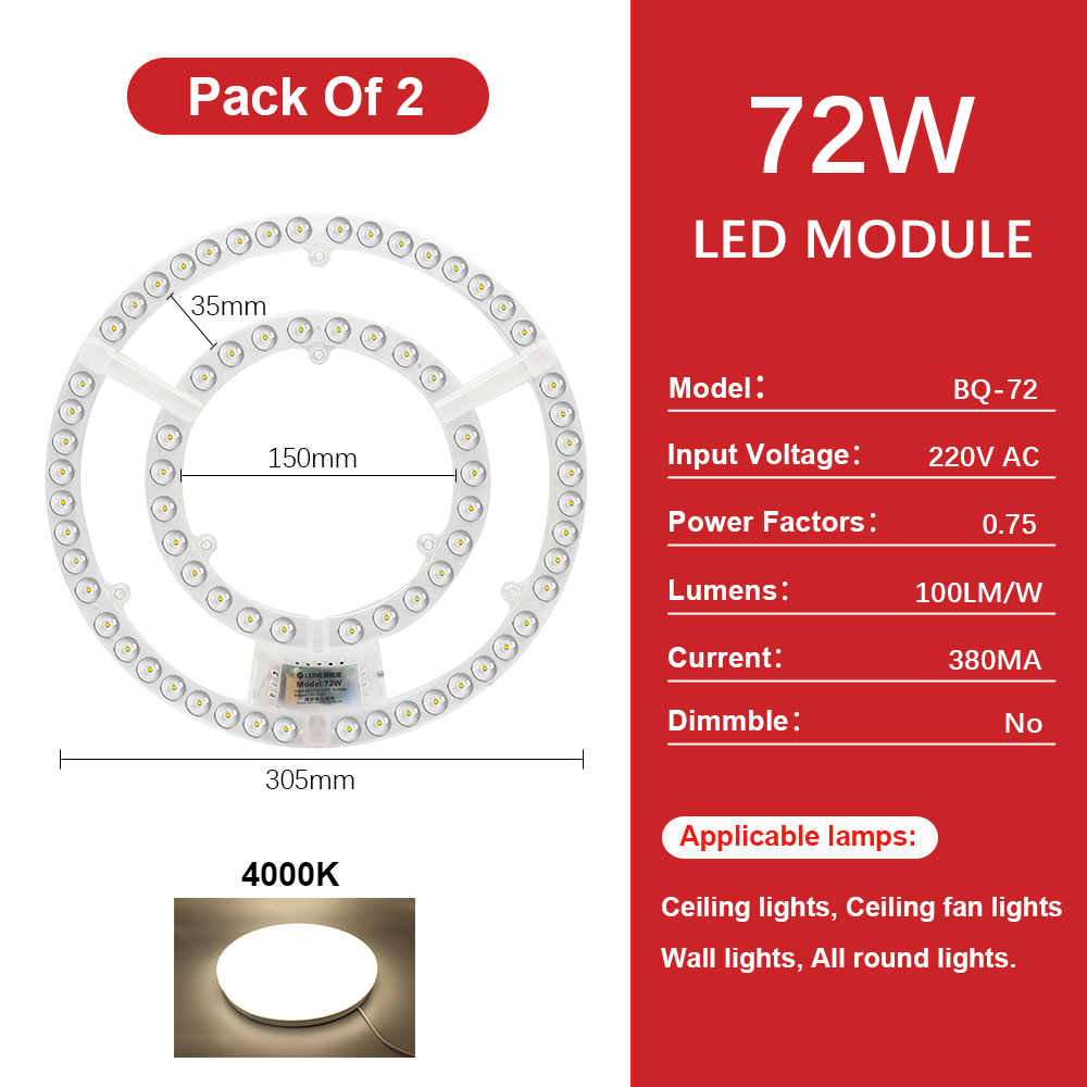 Led-panel 220v loftslampe udskiftnings-led-modul 7... – Grandado