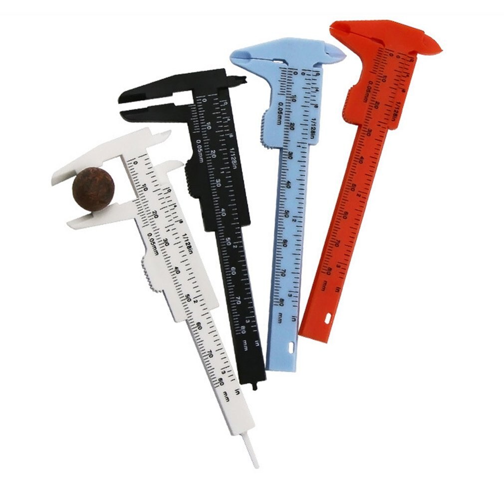Mini-plastik nornemåler målemåler mikrometer 80mm minilineal nøjagtige måleværktøjer standard vernier skydelære