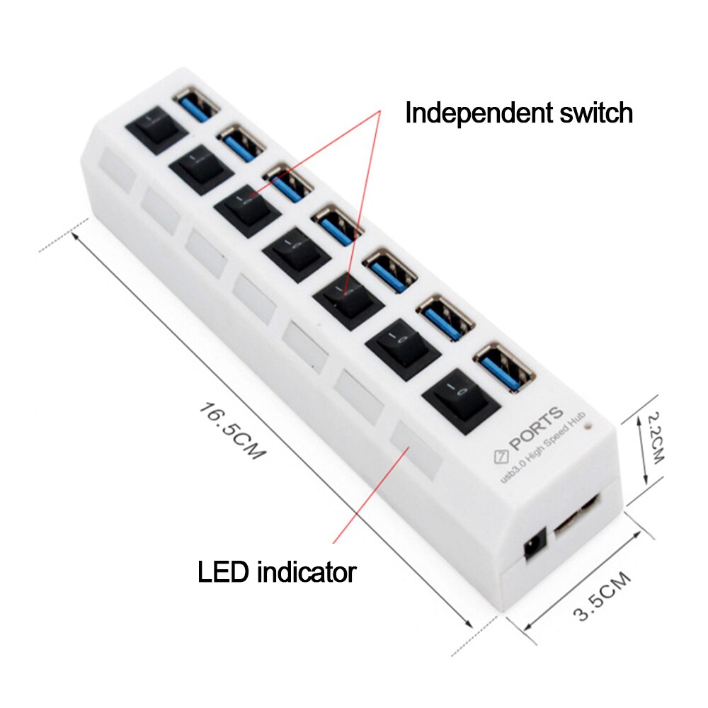 USB Hub 3.0 USB Splitter Multi USB 2.0 Hub 4/7 Port Expander Multi USB 3 Hab Use Power Adapter Computer Accessories Hub For PC